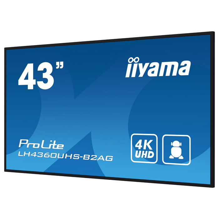 iiyama Monitor 43" UHD VA 3840x2160 500cd/m² Haze 25% para Señalización Digital 24/7