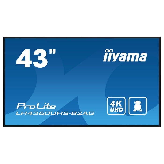 iiyama Monitor 43" UHD VA 3840x2160 500cd/m² Haze 25% para Señalización Digital 24/7