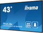 Iiyama LH4360UHS-B2AG Monitor 43" UHD 3840x2160 500cd/m2 Android 11 OS Altavoces 2x10W VESA 400x300 Negro