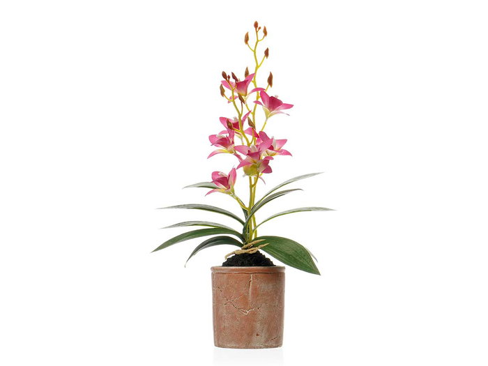 Ibergarden Maceta Terracota Flor Rosa Claro 10 x 25 x 50 cm (Set de 6)