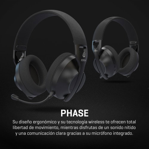 Krom Phase Auriculares Gaming Inalámbricos Negro