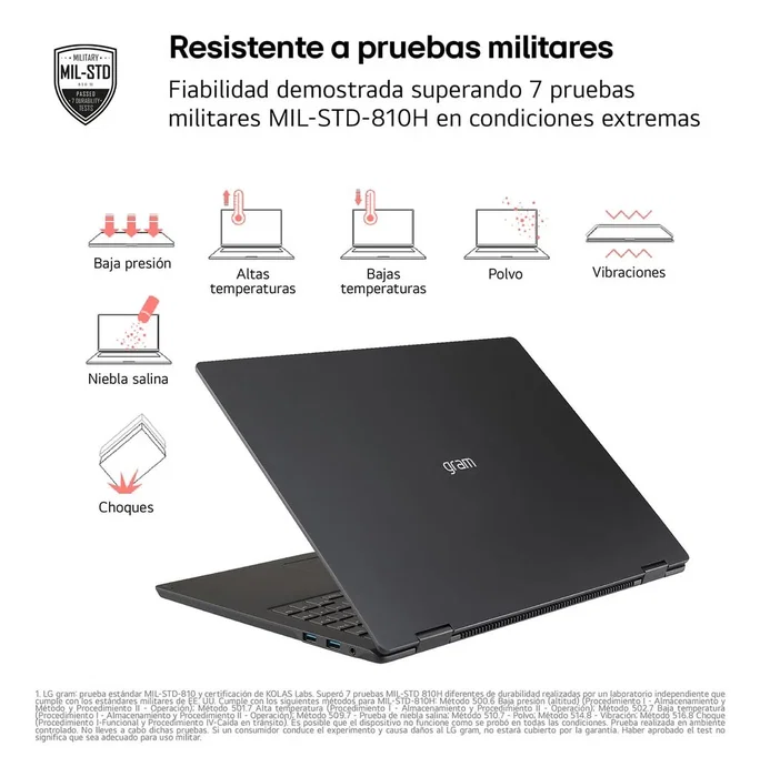 Portátil lg gram 14z90t 14" i7 255h wuxga 32 gb1 tb w11 pro español negro