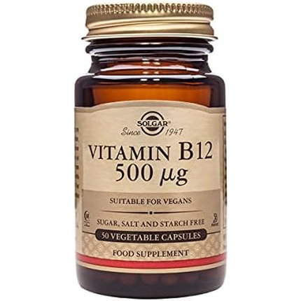 SOLGAR Vitamina B12 (cianocobalamina) 500mcg 50 cápsulas