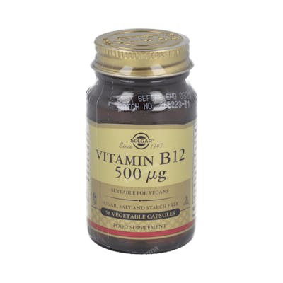 SOLGAR Vitamina B12 Cianocobalamina 500Mcg 50 Cápsulas SOLGAR Vitamina B12 Cianocobalamina 500Mcg 50 Cápsulas