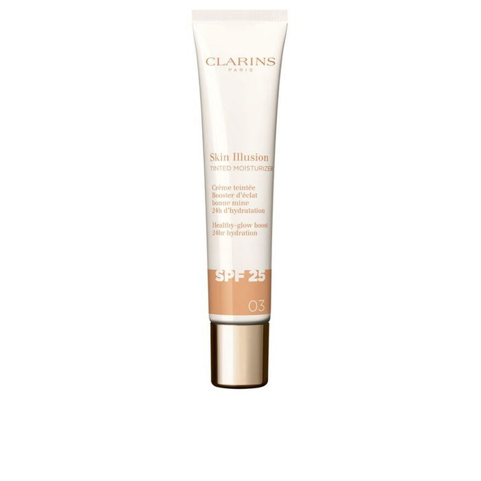 Clarins Skin Illusion Tinted Moisturizer tratamiento antiedad con color efecto glow SPF25 #03 40 ml Clarins Skin Illusion Tinted Moisturizer tratamiento antiedad con color efecto glow SPF25 #03 40 ml