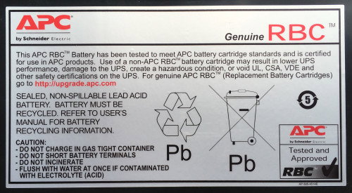 Apc Cartucho de Batería de Repuesto RBC43 Sealed Lead Acid (VRLA)