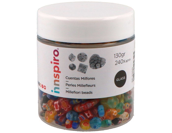 Innspiro MIX cuentas milflores modelos y colores surtidos 130gr. aprox. 240u.