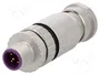 HARTING Conector M12 macho de 5 pines, recto, código B - Profibus