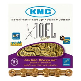 KMC Cadena X-10 EL Light 114 Eslabones 10V Oro