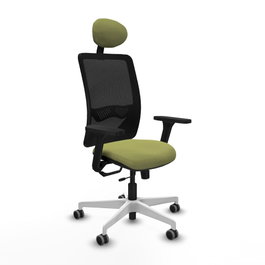 PIQUERAS Y CRESPO Silla de oficina Zulema con mecanismo Sincro/Traslack, Verde oliva y Negro
