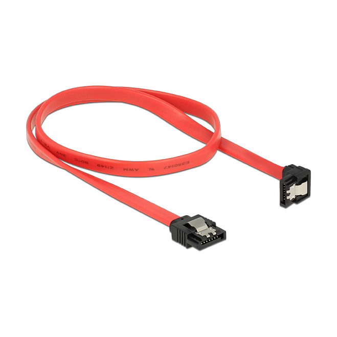 DeLOCK 83979 Cable SATA 6 Gb/s 50 cm con conector en ángulo hacia abajo, Rojo/Negro DeLOCK 83979 Cable SATA 6 Gb/s 50 cm con conector en ángulo hacia abajo, Rojo/Negro