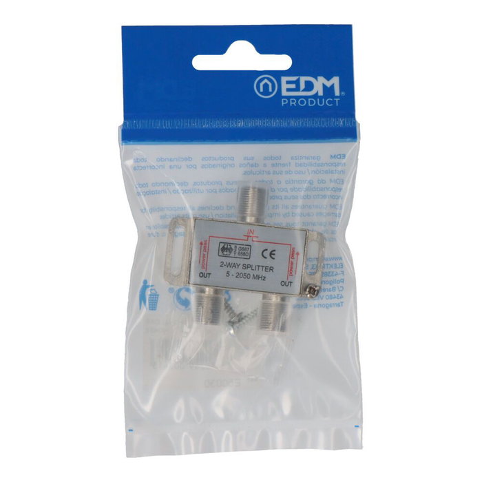 Edm Separador 1 Entrada 2 Salidas 5-2050 Mhz Cromado Acero Inoxidable Edm Separador 1 Entrada 2 Salidas 5-2050 Mhz Cromado Acero Inoxidable