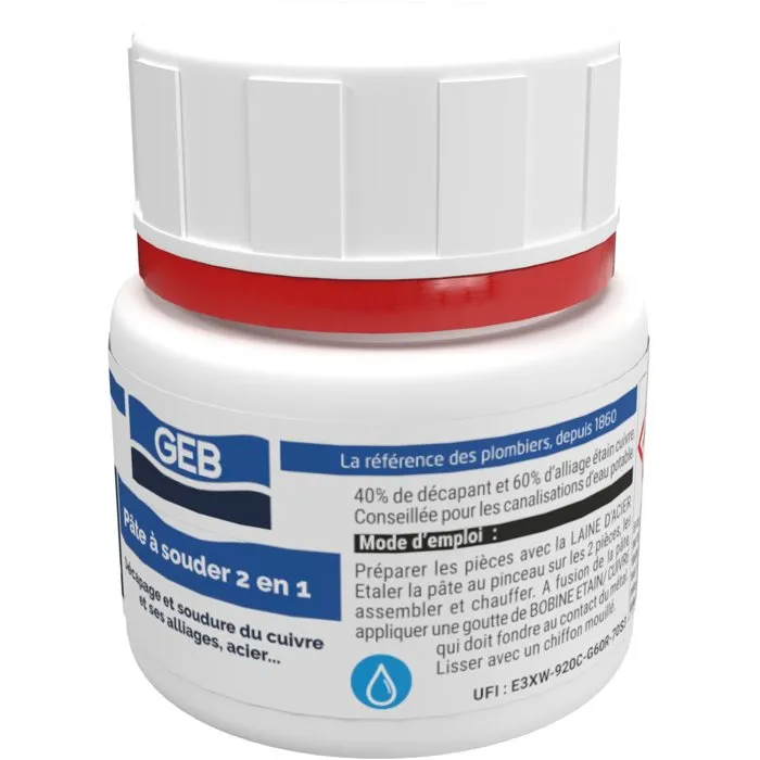 Geb Pasta de Soldadura 2 en 1 con Tiras - Envase de 150 g - GEB3283981148184 Geb Pasta de Soldadura 2 en 1 con Tiras - Envase de 150 g - GEB3283981148184