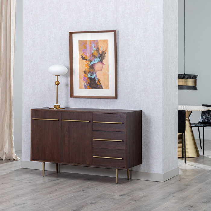 Aparador Marrón Madera-Hierro Salón 130 X 45 X 83,20 cm