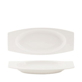 Summa Rabanera Platos de Pescado o Postre de Porcelana Marfil, 25.5x9 cm (Set de 6)