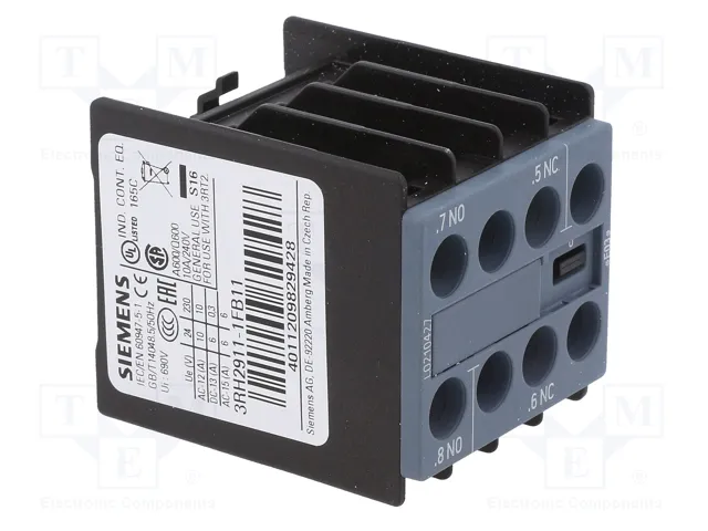 SIEMENS 3RH2911-1FB11 Contactores Auxiliares S0, S00, S2 con Agarres de Tornillo SIEMENS 3RH2911-1FB11 Contactores Auxiliares S0, S00, S2 con Agarres de Tornillo