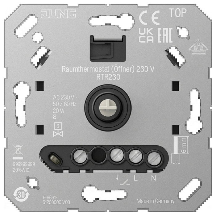 Jung RTR230 Raumthermostat (Öffner) 230 V Jung RTR230 Raumthermostat (Öffner) 230 V