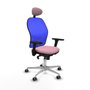 PIQUERAS Y CRESPO Silla de oficina Jorquera con mecanismo Sincro, Rosa y Azul