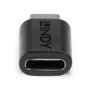 Lindy 41893 Adaptador USB 3.2 Type C Macho a Hembra, Cambiador de Género, Negro