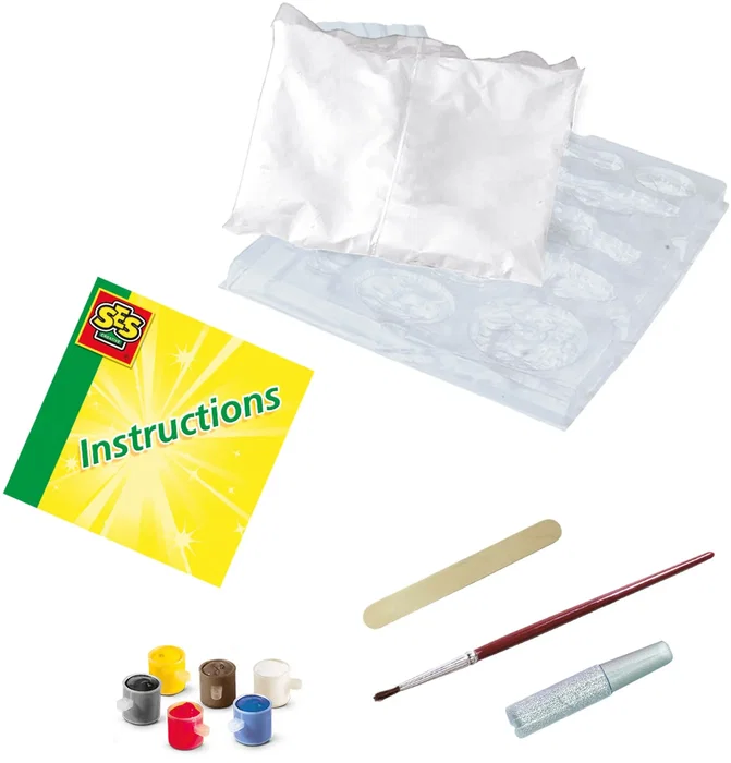 Ses Creative Moldura y Pintura Caballos de Fantasía - Kit para crear 12 modelos con yeso y brillos