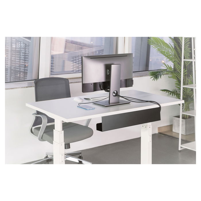 Digitus Canal de gestión de cables para escritorio, acero, color negro