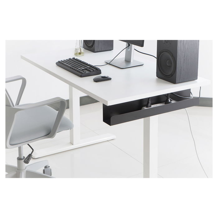 Digitus Canal de gestión de cables para escritorio, acero, color negro