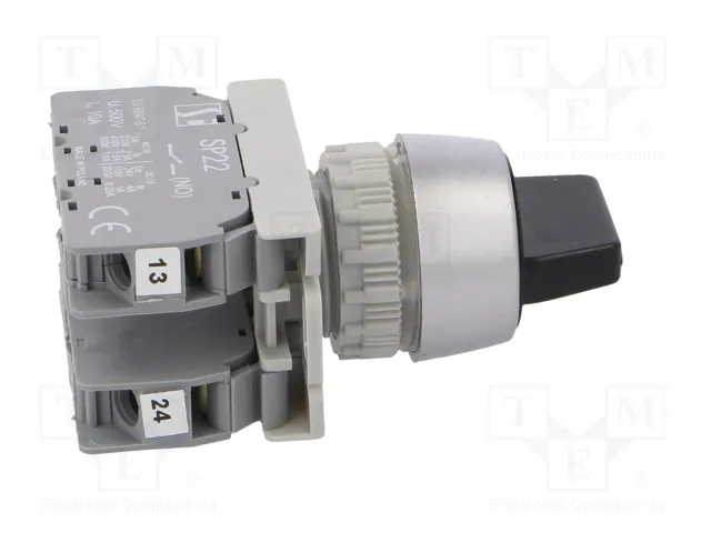 SPAMEL Interruptor Rotativo SP22 Negro 22mm 3 Posiciones