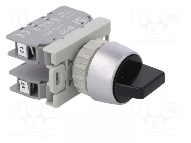 SPAMEL Interruptor Rotativo SP22 Negro 22mm 3 Posiciones