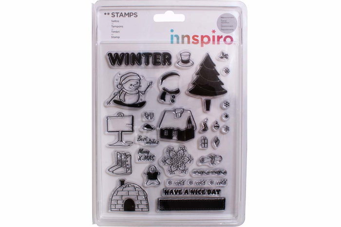 Innspiro Set sellos acrílicos Invierno 14x18cm