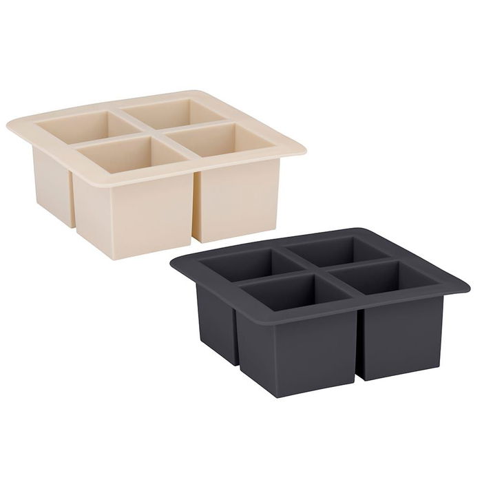 Alpina Cubitera de Silicona para 4 Cubos de Hielo, Colores Surtidos, 15.2 x 15.2 x 5.8 cm