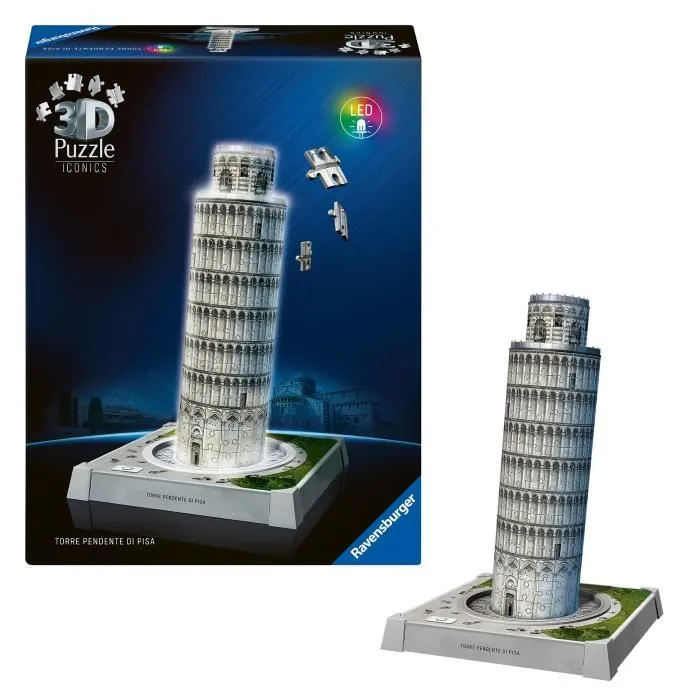 Ravensburger Rompecabezas 3D Torre inclinada de Pisa Iluminada RAV12008028