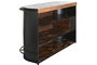DKD Home Decor Mueble Bar Vintage Negro Marron Metal Madera 165 x 106 x 60 cm con 3 Estantes y 2 Cajones