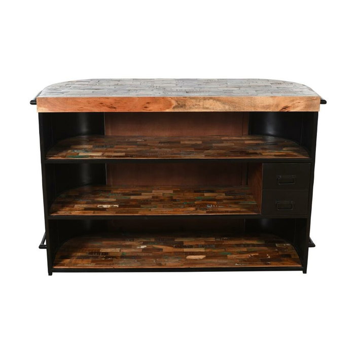 DKD Home Decor Mueble Bar BAR METAL Negro y Marrón