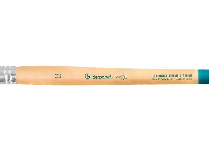 Liderpapel Pincel n.º 12 punta plana de pelo sintético para acrílico y acuarela Liderpapel Pincel n.º 12 punta plana de pelo sintético para acrílico y acuarela