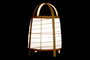 DKD Home Decor Lámpara de Techo Bambú y Lino Blanco/Natural 32x32x45,5 cm
