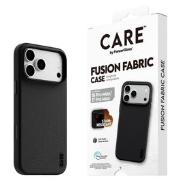 PanzerGlass CARE™ Fusion Fabric Case con MagSafe para iPhone 17 Pro Max y 18 Pro Max - Negro