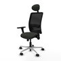 PIQUERAS Y CRESPO Silla de oficina Zulema con mecanismo Sincro y brazos 3D, Negro