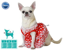 Disfraz Flamenco Español para Perro Tamaño M, Rojo