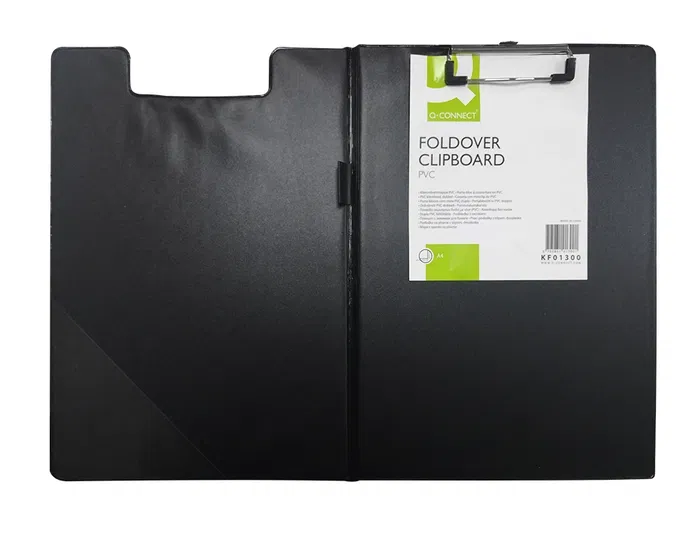 Q-connect Portanotas Plastico DIN A4 Negro con Pinza