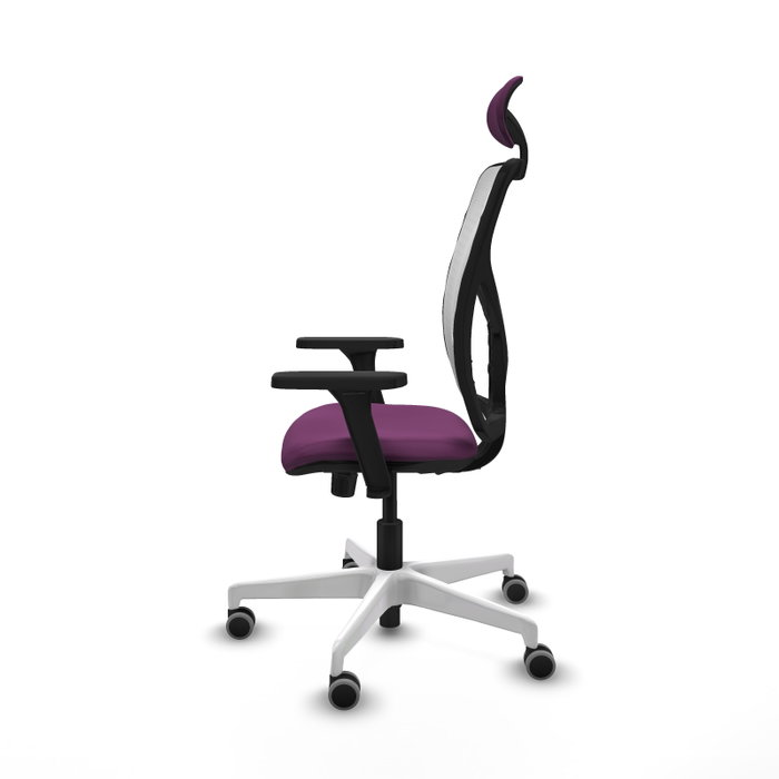 PIQUERAS Y CRESPO Silla de oficina Motilla Morada y Blanca con Mecanismo Sincro PIQUERAS Y CRESPO Silla de oficina Motilla Morada y Blanca con Mecanismo Sincro
