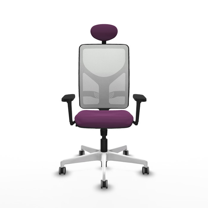 PIQUERAS Y CRESPO Silla de oficina Motilla Morada y Blanca con Mecanismo Sincro PIQUERAS Y CRESPO Silla de oficina Motilla Morada y Blanca con Mecanismo Sincro