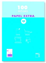 Pacsa 21814 Papel Extra Blanco Satinado Liso A5 100 Hojas 80 GRS