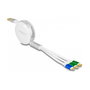 DeLOCK Cable de carga retráctil 3 en 1 USB-A a Micro USB y 2 x USB Type-C, Blanco