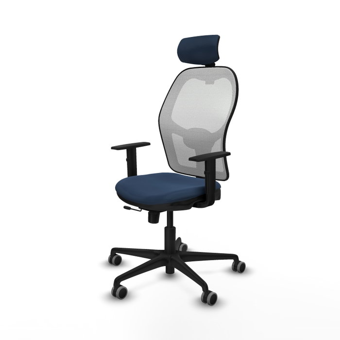 PIQUERAS Y CRESPO Silla de oficina Jorquera con mecanismo Sincro/Traslack Azul marino y Blanco PIQUERAS Y CRESPO Silla de oficina Jorquera con mecanismo Sincro/Traslack Azul marino y Blanco
