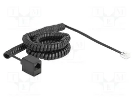 DeLOCK 90114 Cable telefónico espiral RJ11 macho a RJ45 hembra, 5 m, negro