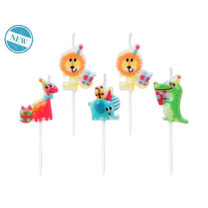 Velas Decorativas Set de 5 Animales Felices para el Hogar