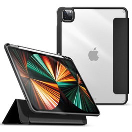 eSTUFF Funda BOSTON para iPad Pro 11 2022/2021 con Lápiz y Espejo Desmontable, Negro/Transparente