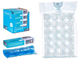 Leknes Bolsa 24 Cubitos De Hielo 12 Uds 20.5 x 6 x 3 cm Azul Translucido Polietileno (Set de 32)
