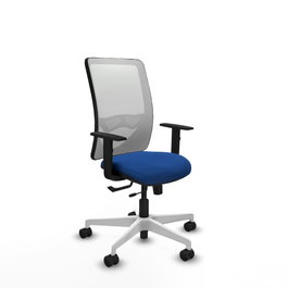 PIQUERAS Y CRESPO Silla de oficina Zulema Azul y Blanco con mecanismo Sincro/Traslack