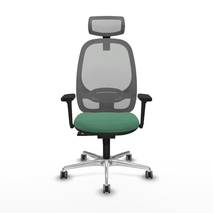 PIQUERAS Y CRESPO Silla de oficina Cilanco con mecanismo Sincro, Verde esmeralda y Gris